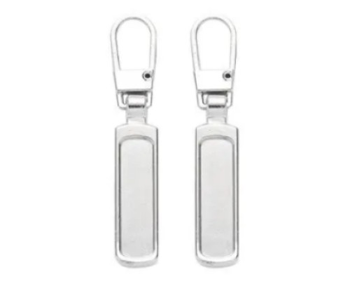 Rúčka, prívesok na zips, zips, strieborná, 2 ks