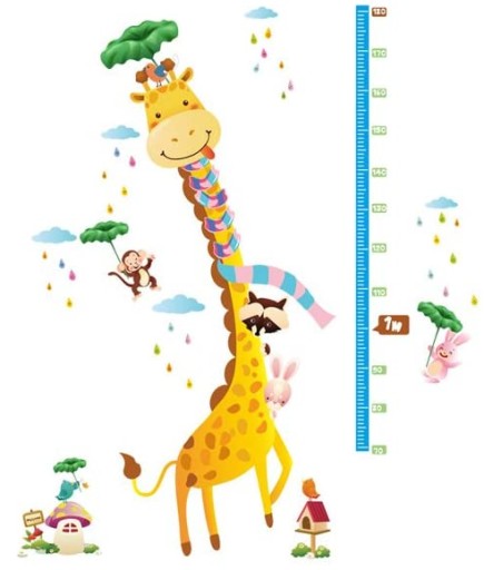 NÁLEPKA NA STENU VÝŠKA ZVIERATÁ 180 CM