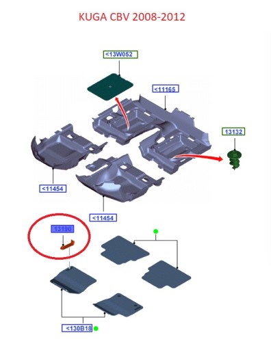 KOBEREC UPEVŇOVACÍ DRŽÁK MNOHÉ MODELY FORD OE 1692342 _ 8M5J-130A90-AA3YYW