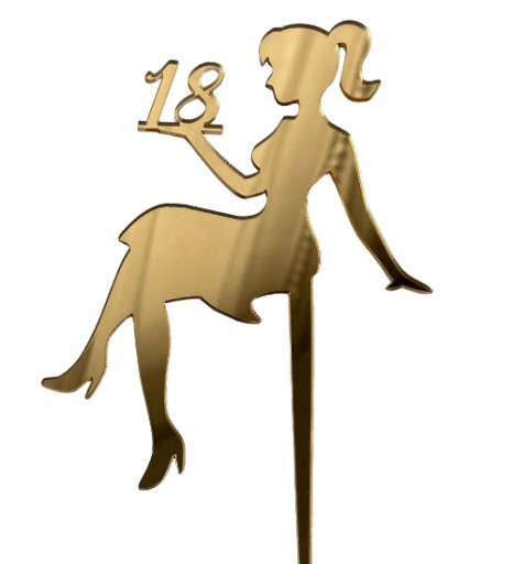 Lady girl woman ANY AGE Topper PLEXI zlaté zrkadlo