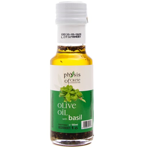 Grécky extra panenský olivový olej s príchuťou BAZILKY, Physis of Crete 100 ml