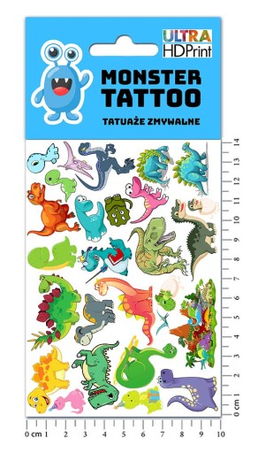 UMÝVAJÚCE DOČASNÉ TETOVANIE PRE DETI DETI DINOSAURY ORIGINÁLNE DIZAJNY