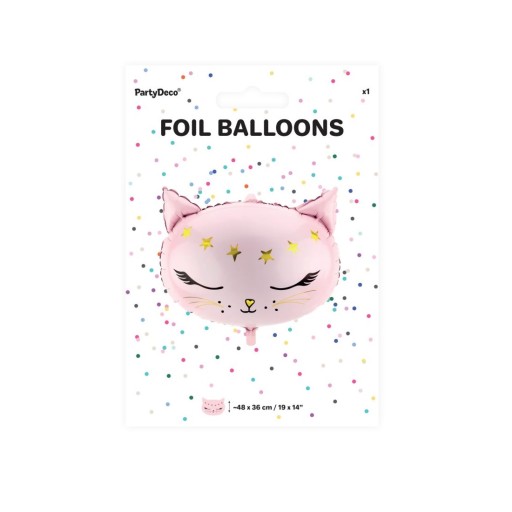 Fóliový balónik CAT MAČIATKA ružový 48 cm na HEL k narodeninám detí