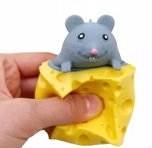 Gniotek myš v syre senzorická antistresová Squishy pop-up CHEESE