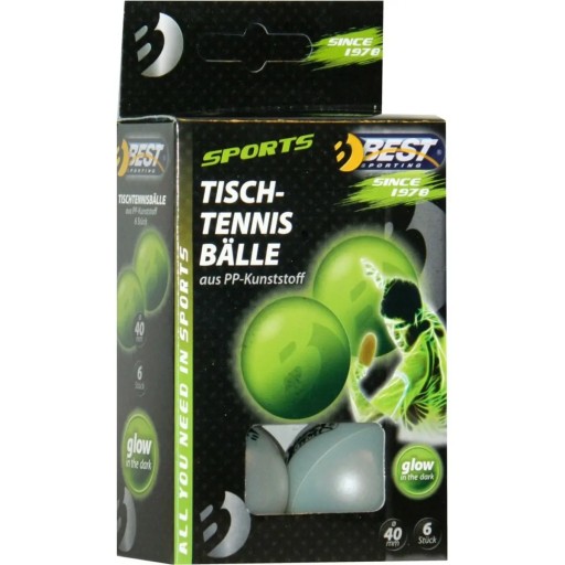 Stolný tenis PING PONGOVÉ loptičky, svietiace, 6 ks