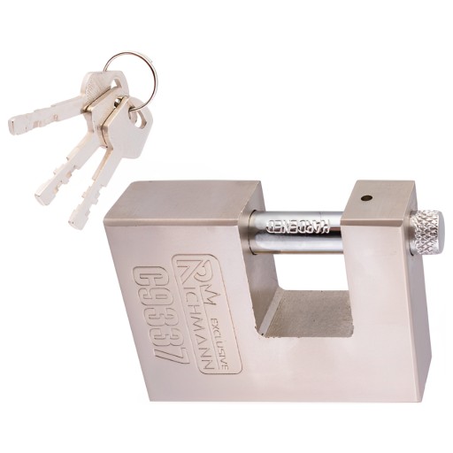 OCEĽOVÝ ZÁMEK MODEL VISIACI ZÁMOK 70mm SOLID + 3 KĽÚČE RICHMANN C9337