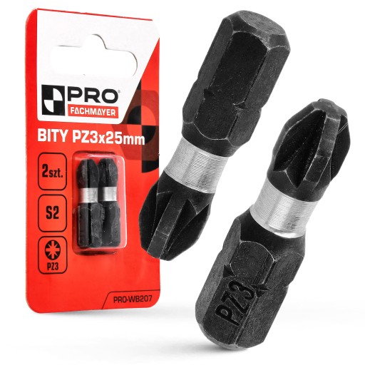 Nárazový bit PZ3 Nárazový bit 25mm | Nárazový bit pre skrutkovač 2 ks.