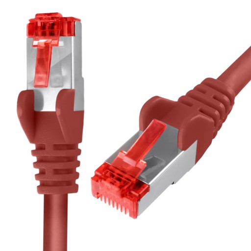 RJ45 CAT 6 S/FTP kábel AWG27 LSZH červený 1m