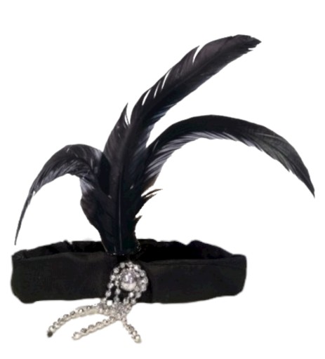 Čelenka s perím Retro Black Charleston Charlestone 20. roky 20. storočia 40 20 40'
