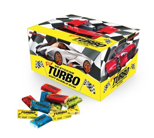 Žuvačky Turbo NO STICKING 100 kusov 450g