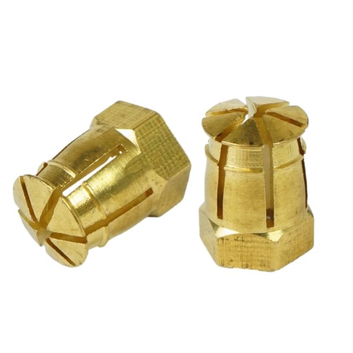 10x M6 x 12 mm nábytková objímka, mosadz, s rozpínacou guľou, drevená vložka
