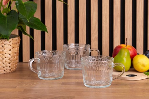 Sklenená šálka na kávu, veľký sklenený hrnček, Altom Design Karen, 450 ml