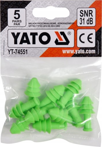 Zátkové chrániče sluchu silikónové 5 párov 74551 YATO #