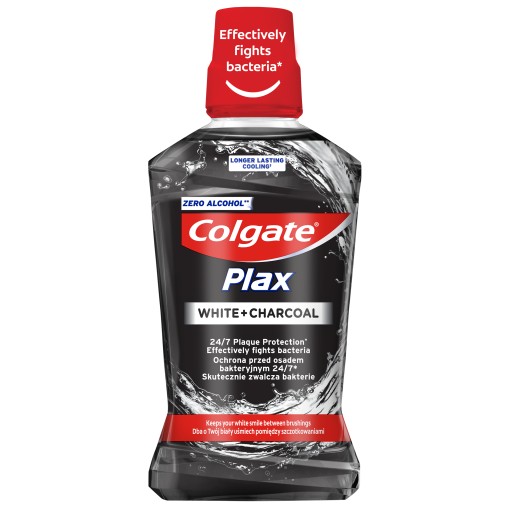 COLGATE Plax White & Charcoal ústna voda 500ml