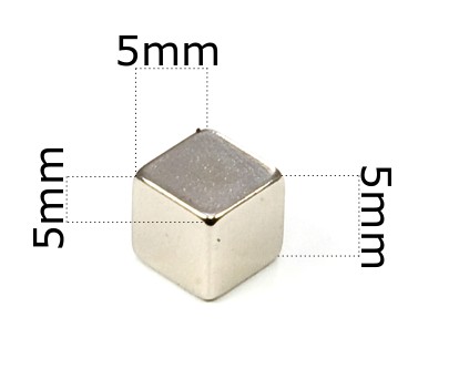 SILNÝ NEODYMOVÝ MAGNET 5x5x5 - SADA 10ks / NEODYMOVÝ MAGNET /