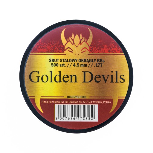 Okrúhle guľovité oceľové pelety BB Golden Devils 4,5 mm 500 ks.