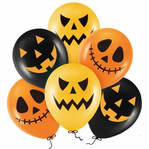 Halloweenske BALÓNKY Dekorácie Balóniky Tekvicové Pavúky - 10 ks