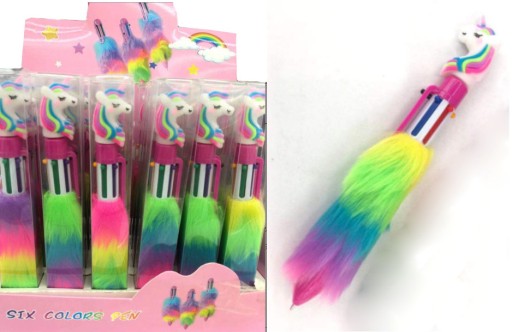 KOŽUŠINOVÝ JEDNOROŽEC GUĽOVODOVÉ PERO 6 - FAREBNÉ DETSKÉ MULTICOLOR 6V1