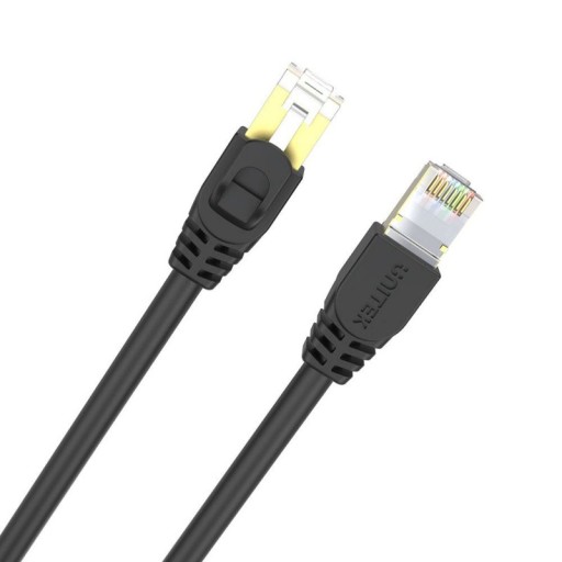 Unitek čierny sieťový kábel, Cat.7 SSTP RJ45 Ethernet kábel 50cm, 10Gbps