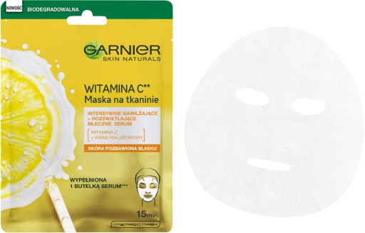 Garnier Vitamín C rozjasňujúca pleťová maska s kyselinou hyalurónovou
