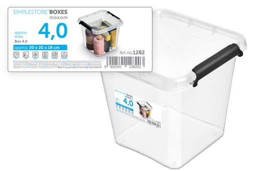 Priehľadná plastová nádoba s krytom 4L Box Organizer Box