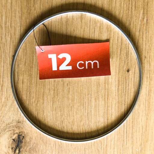 Kovový krúžok na lapač snov, STRIEBORNÝ, 12 cm