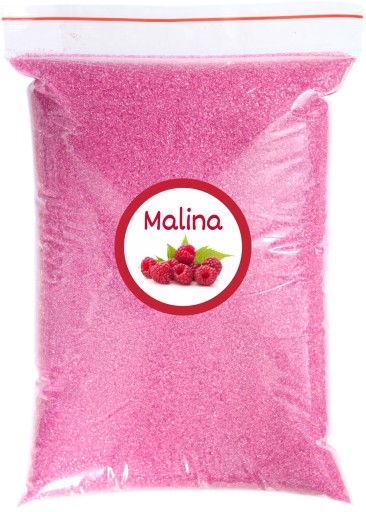 Cukrová vata Cukor Malina 1 kg Malina farebná s ružovou príchuťou Suchá