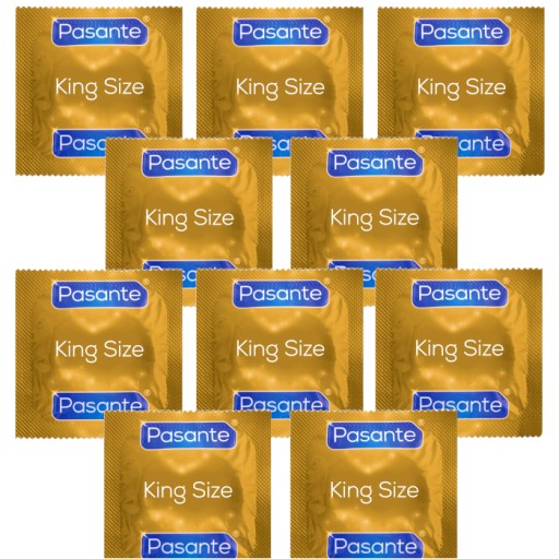 PASANTE KING SIZE latexové kondómy, veľkosť XL, 10 ks.