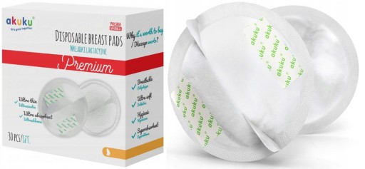 AKUKU LAKTAČNÉ VLOŽKY ULTRA-ABSORBENTNÉ, ABSORBNÉ, TENKÉ, GELINGOVÉ, 30 ks. A0354
