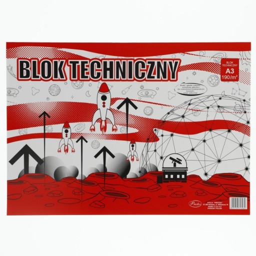 ŠKOLSKÝ TECHNICKÝ BLOK A3 BIELY 190g 10 hárkov