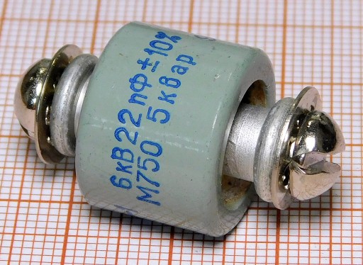 Keramický kondenzátor 22pF 6kV 5kWar M750 K15U-1
