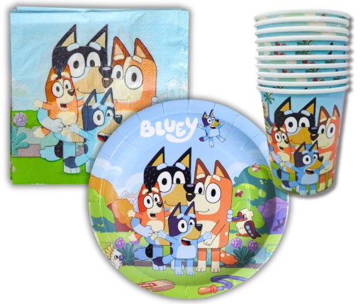 Bluey a Bingo NARODENINOVÉ PAPIEROVÉ HRNČEKY 10 ks.