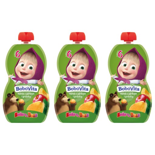 BOBOVITA Marhule s jablkom a hruškou 3x100g