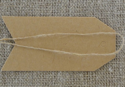 Visačky so šnúrkou 95 x 45 mm, 3 ks, béžová