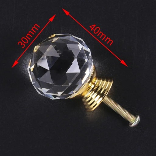 Krištáľové zlaté nábytkové kľučky Nábytkové kľučky LAURELIS nábytková kľučka 30mm