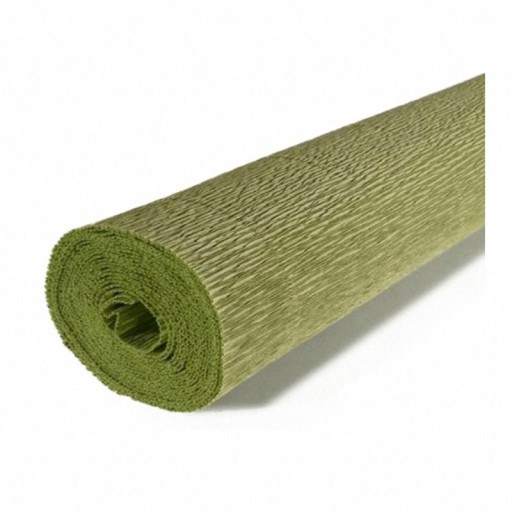 Krepový papier, olivovo zelený, 50x200 BestTotal