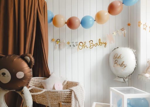 OH BABY GIRLAND ZLATÝ FAREBNÝ PANAN PRE DETSKÚ SPRCHU GENDER REVEAL 250 CM