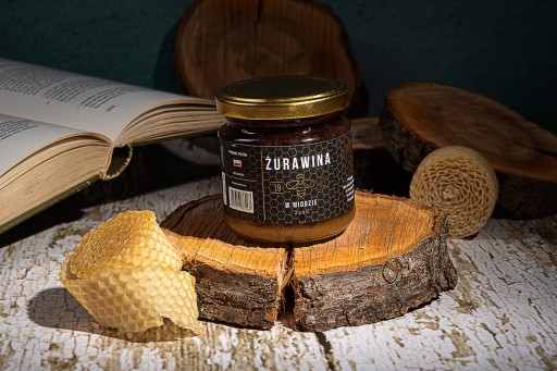 Med so sušenými brusnicami 220 g Poľský PREMIUM prírodný brusnicový med