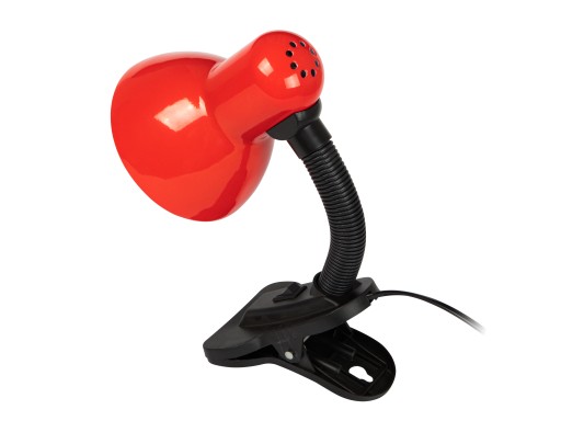 NOČNÁ LAMPA NA ČÍTANIE STOLNÁ LAMPA DLHÝ KÁBEL 180CM ČERVENÝ KLIP