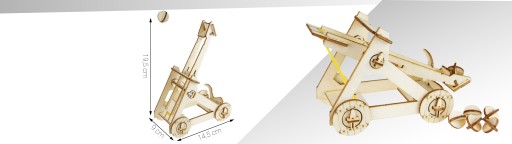 Drevená stavebnica skladačiek CATAPULT, stavebnica rakiet, DIY