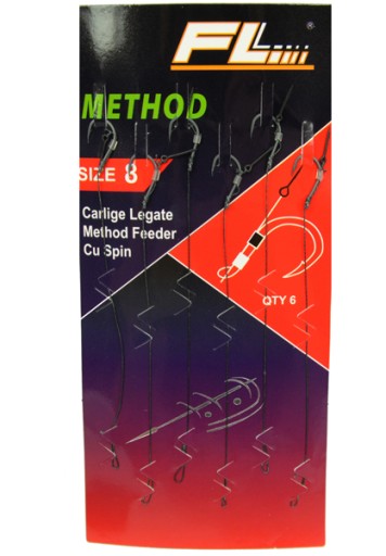 6ks METHOD FEEDER HÁKY pletený náväzec S VLASOM a ihlou - 8