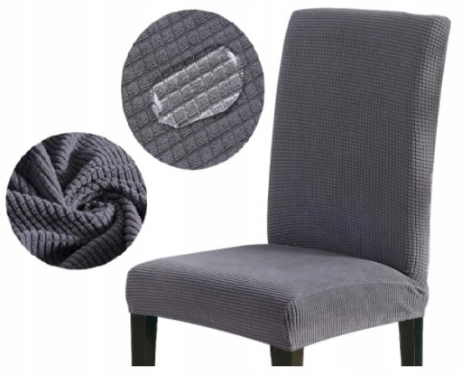 ŠEDÝ HRUBÝ ŠEDÝ poťah na stoličku, elastický