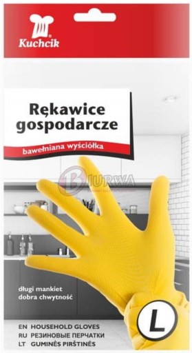 Vločkované gumené domáce rukavice, žlté L