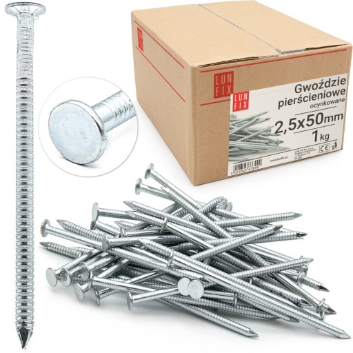 Kruhové klince 2,5x50 mm pozinkované 1kg