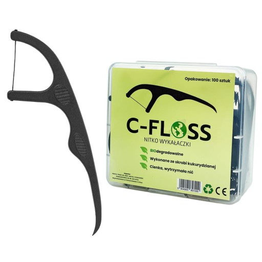 C-FLOSS BLACK THREAD DENTAL TOOTPITS 100