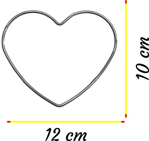Kovový prsteň lapač snov STRIEBORNÉ SRDCE 12 cm