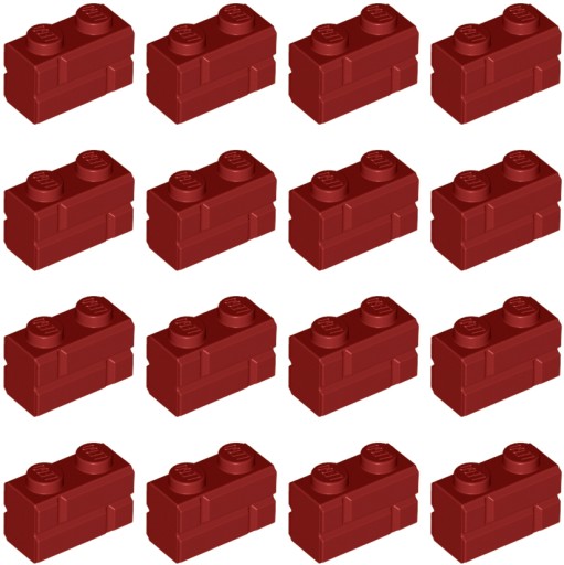 LEGO Brick Brick 1x2 tmavočervená 6093908 98283 - 16 kusov