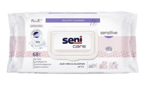 SENI CARE Sensitive vlhčené obrúsky 68 ks
