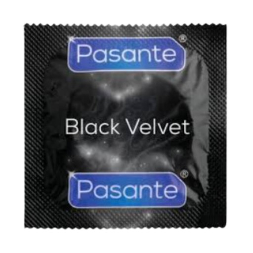 Pasante Black Velvet kondómy Black latex 1 kus Väčšia veľkosť