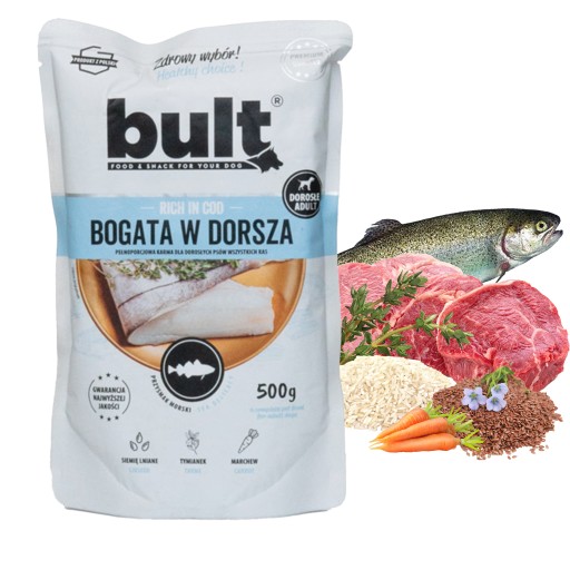 BULT Mokré krmivo pre psov Treska 500g
